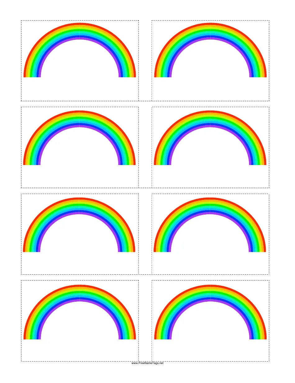 Rainbow Name Tag Template Download Printable PDF Templateroller