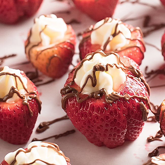 Cheesecake Filled Strawberries Recipe The Feedfeed