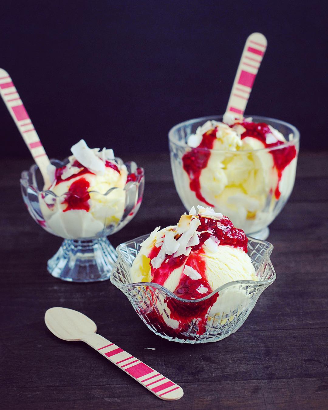 Coconut Ice Cream With Raspberry And Spice Rum Sauce Recipe The Feedfeed