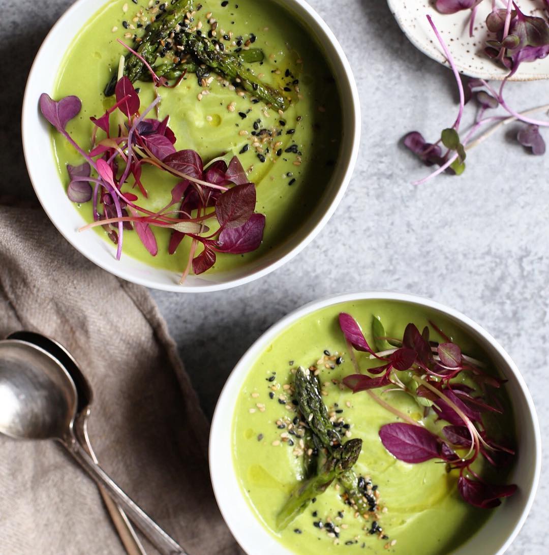Asparagus And Sweet Pea Soup With Spring Garlic Recipe The Feedfeed