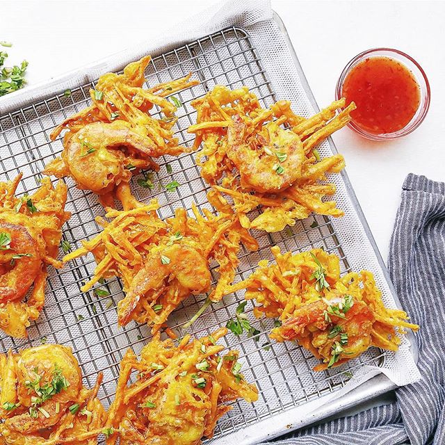 Crispy Shrimp Fritters With Sweet Chili Sauce Recipe The Feedfeed