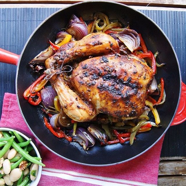 Whole Roasted Garlic Soy Lemon Coriander Chicken With Coriander Seeds