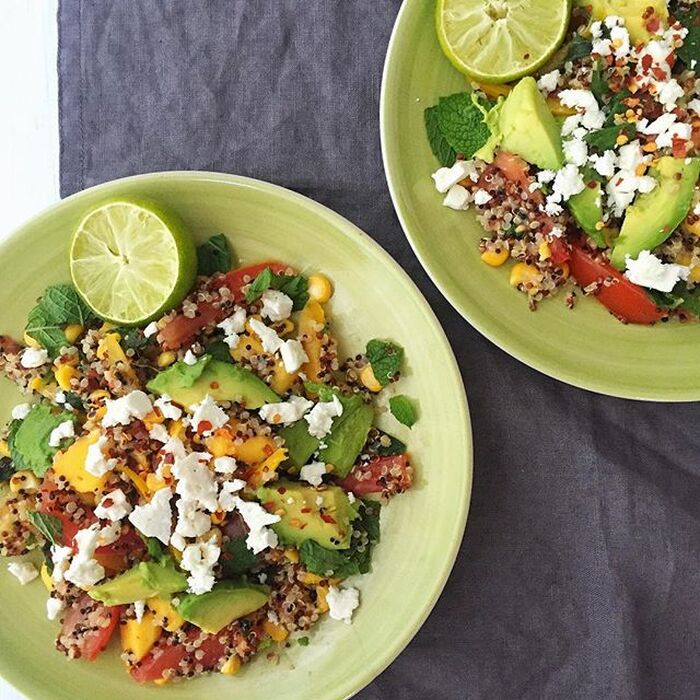 Grilled Corn And Quinoa Salad Filled With Mango, Tomatoes, Avocado, Feta And Fresh Mint By Nourish_Everyday | Quick & Easy Recipe | The Feedfeed