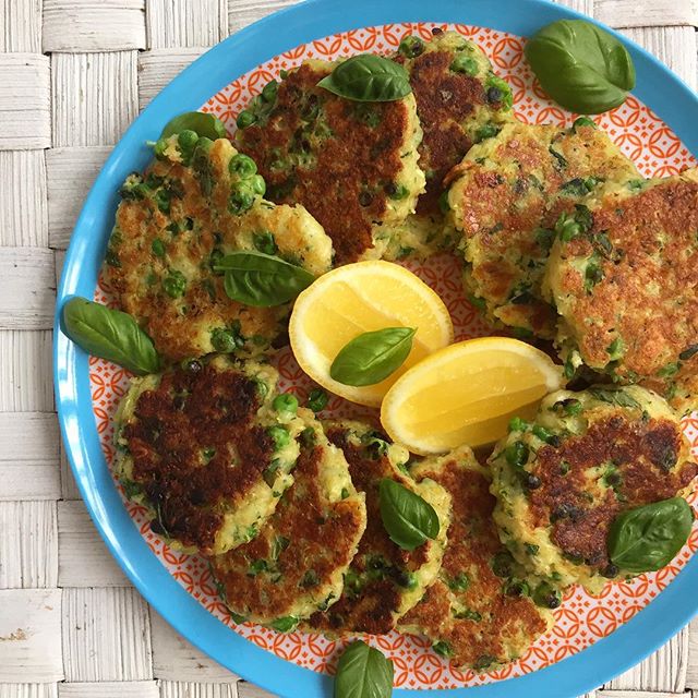 Zucchini, Pea And Haloumi Fritters Recipe The Feedfeed