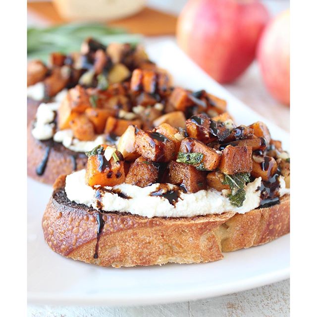 Butternut Squash, Apple And Ricotta Bruschetta by whitneybond Quick