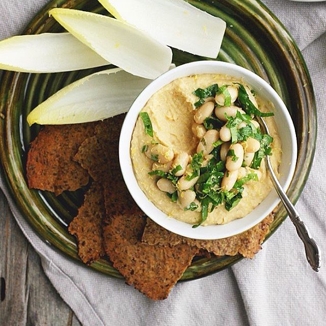 Beet & White Bean Horseradish Dip With Caraway Flax Seed Chips by