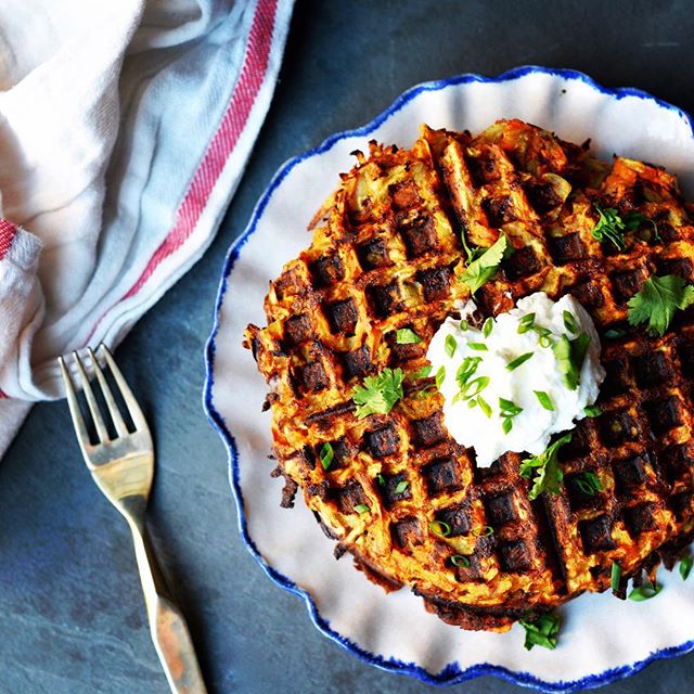 Spiced Sweet Potato Hashbrown Waffles Recipe The Feedfeed