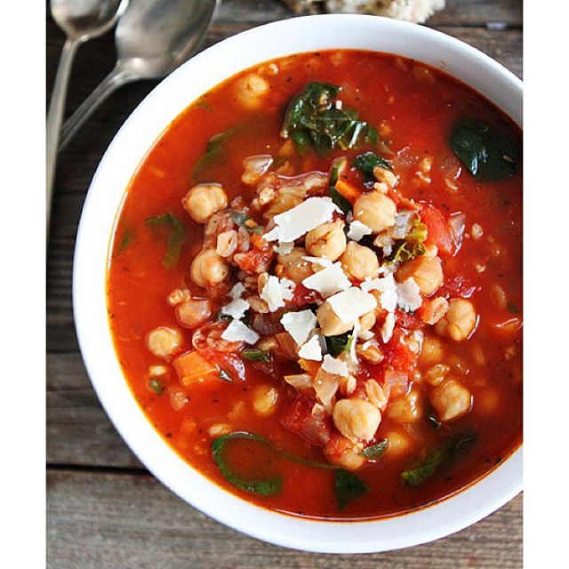 Chickpea, Farro And Spinach Soup Recipe The Feedfeed