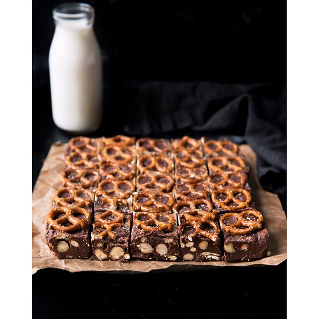 Chocolate Fudge With Hazelnuts And Pretzels Recipe The Feedfeed