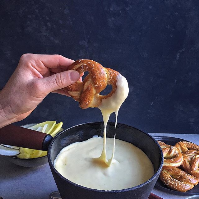 Beer Cheese Fondue With Homemade Soft Pretzels by cravingsinamsterdam