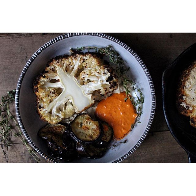 Whole Roasted Cauliflower With Sumac, Harissa & Tahini Dressing by the