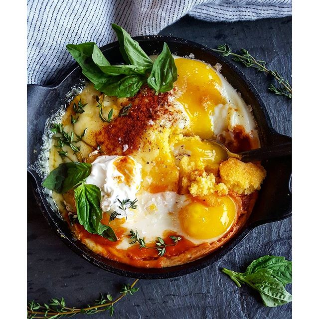 Baked Egg, Marinara And Polenta Casserole recipe