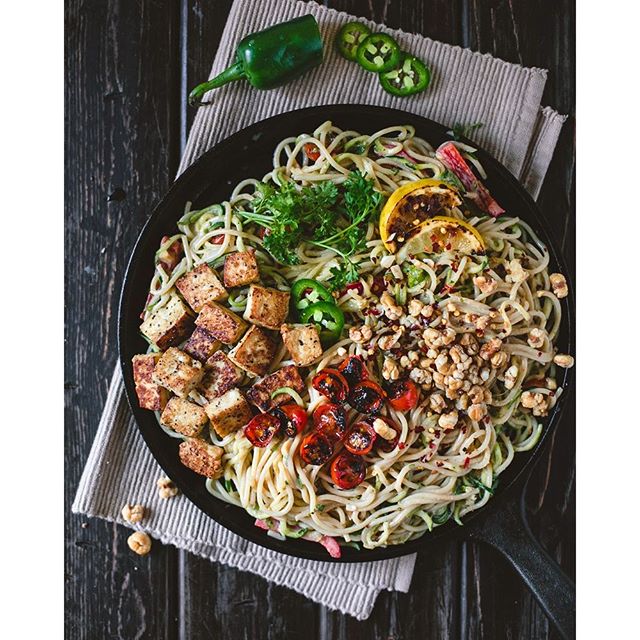Spicy Peanut Zucchini Noodles With Tofu Recipe The Feedfeed