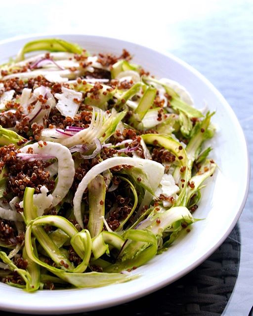 Shaved Asparagus Quinoa Salad With Whole Grain Mustard And Orange