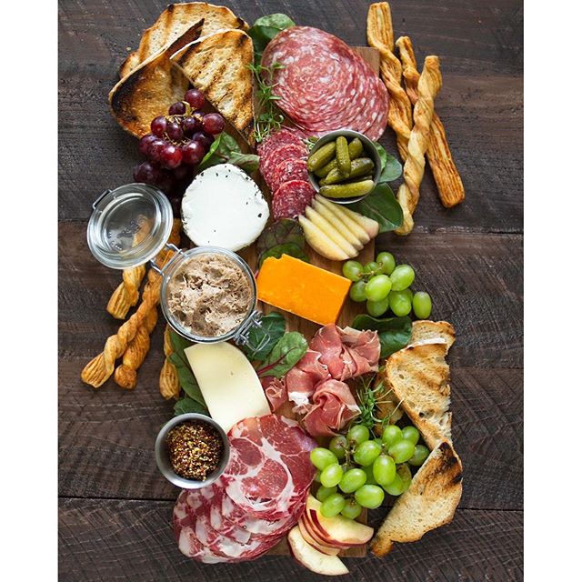 Cheese And Charcuterie Platter With Rustic Pate And Grilled Bread