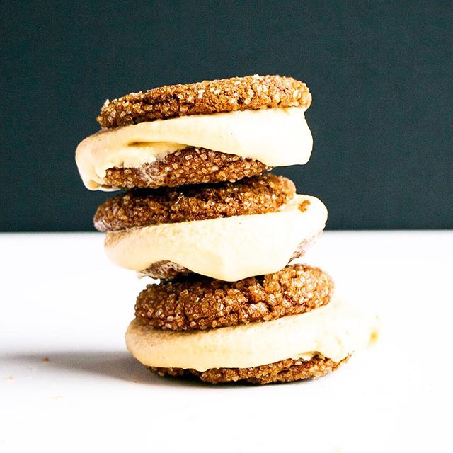 Brown Sugar Bourbon Ice Cream And Ginger Molasses Cookie Sandwiches by