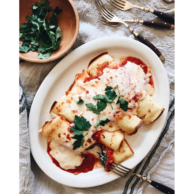 Savory Crepes With Ricotta, Mushrooms And Spinach Recipe The Feedfeed