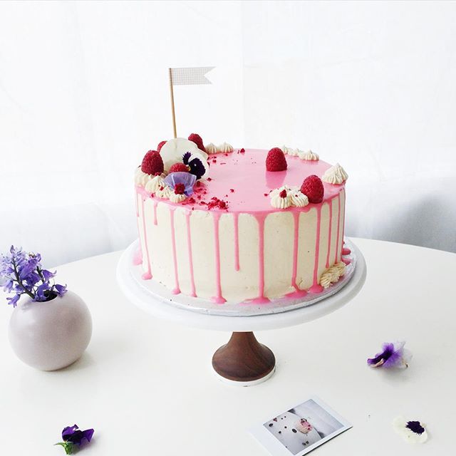 Pink Drip Cake With Vanilla Bean Buttercream Recipe The Feedfeed