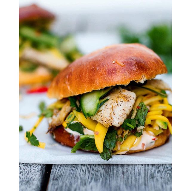 Thai Style Fish Burgers With Mango Slaw And Homemade Brioche Buns And