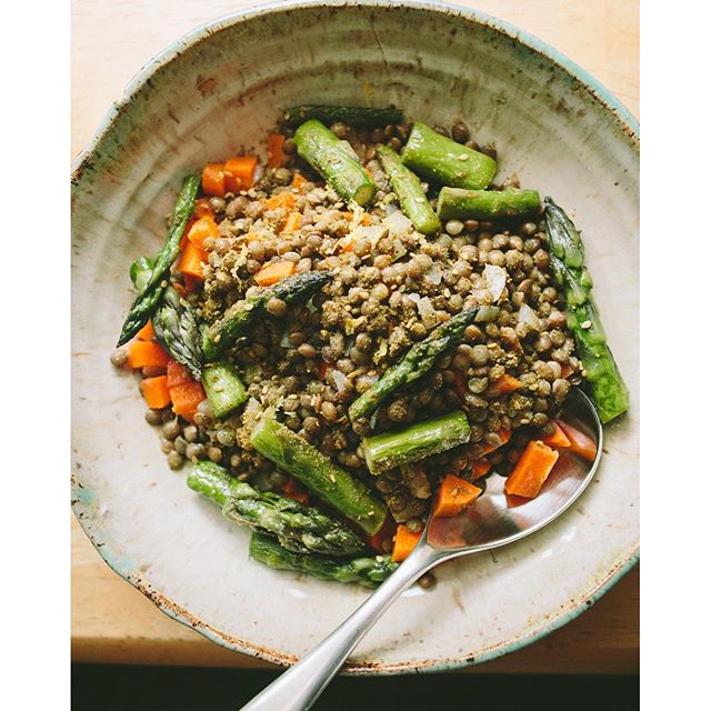 Lemon Za'atar Lentils With Asparagus Recipe The Feedfeed