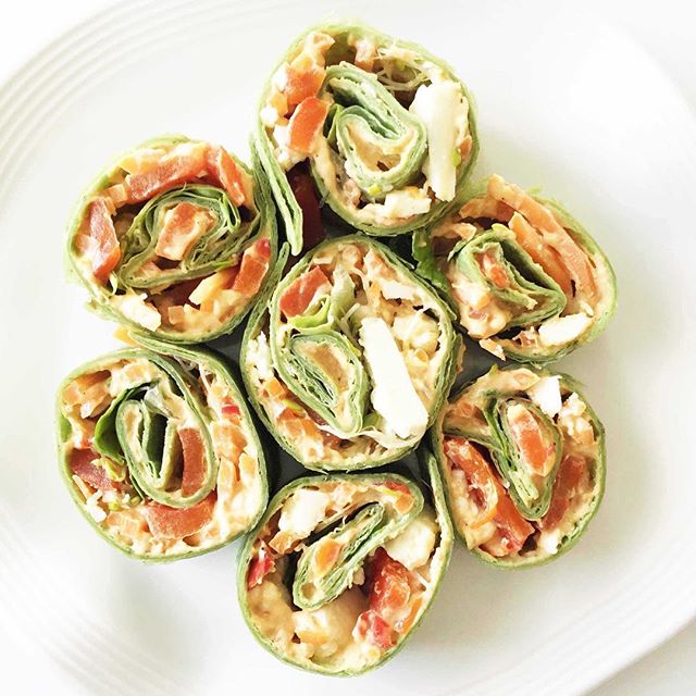 Roasted Red Pepper Hummus Pinwheels Recipe The Feedfeed