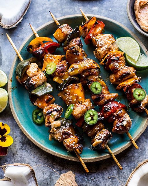 Pineapple Bbq Chicken And Veggie Skewers recipe