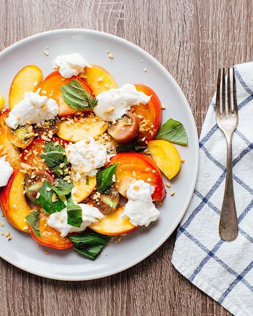 Peach, Heirloom Tomato, And Burrata Salad Recipe The Feedfeed