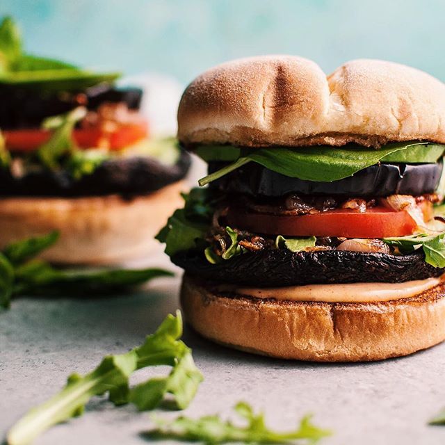 Portobello Mushroom And Eggplant Veggie Burger Recipe The Feedfeed