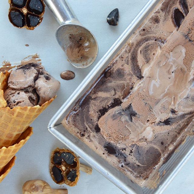 Black Garlic Chocolate Ice Cream Recipe The Feedfeed
