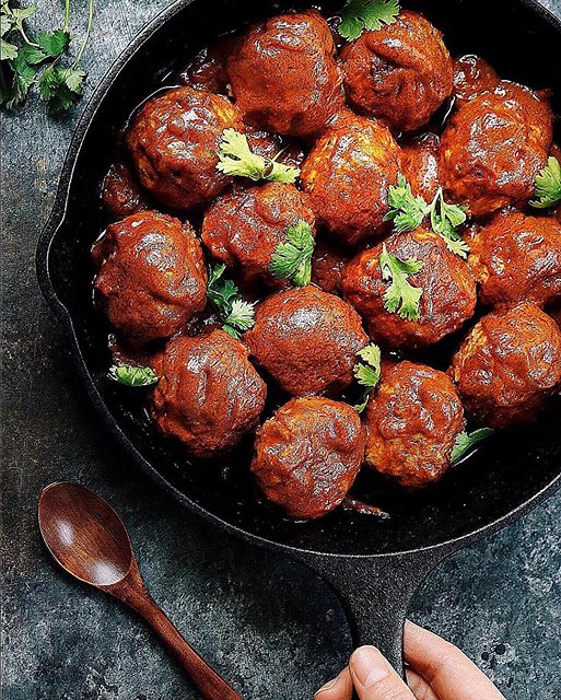 Chicken Meatballs With Creamy Coconut Milk Tomato Sauce Recipe The