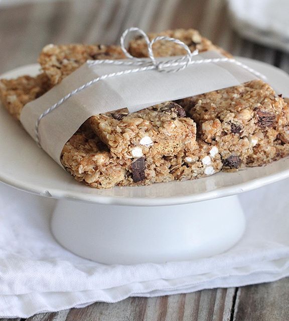 Marshmallow Chocolate Chip Granola Bars by pickypalate Quick & Easy Recipe The Feedfeed