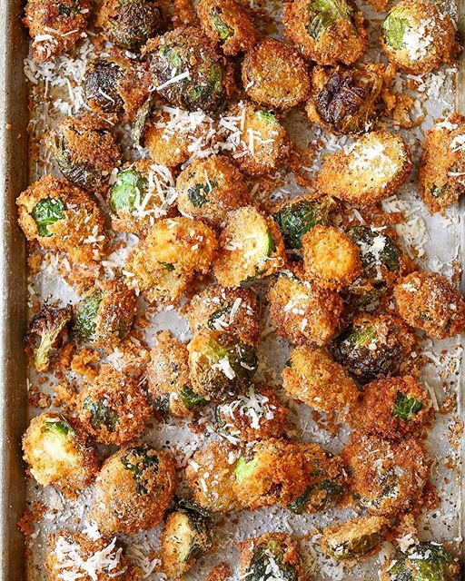 Crispy Panko Fried Brussels Sprouts With Parmesan Cheese Recipe The