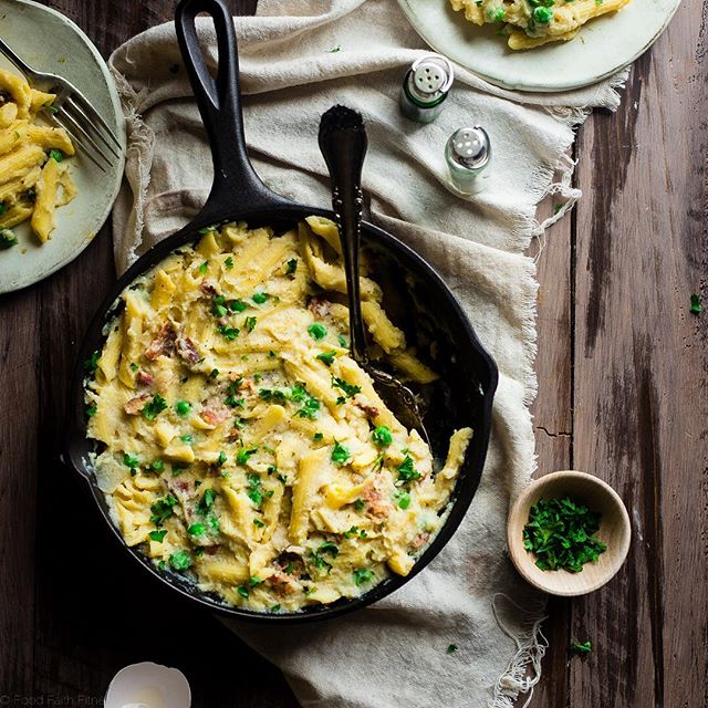 Baked Penne Carbonara With Cauliflower Alfredo Recipe The Feedfeed