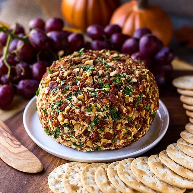 Spicy Bacon And Almond Crusted Cheddar Cheese Ball Recipe The Feedfeed