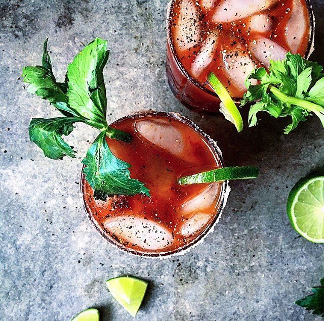 Bloody Mary's With Smoky Hot Pepper Sauce Lime And Celery Recipe The