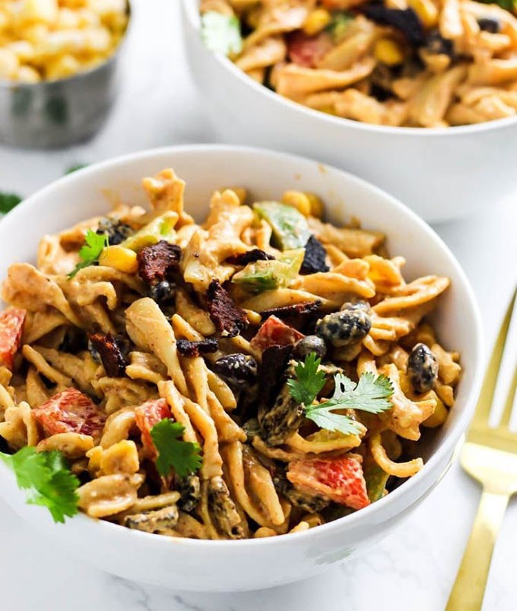 Mexican Pasta Salad With A Creamy Cashew Chipotle Sauce by emilieeats