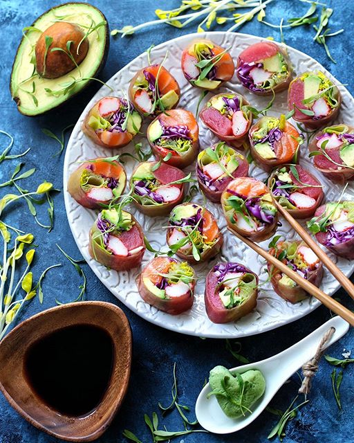 Salmon And Tuna Sashimi Rolls Recipe The Feedfeed