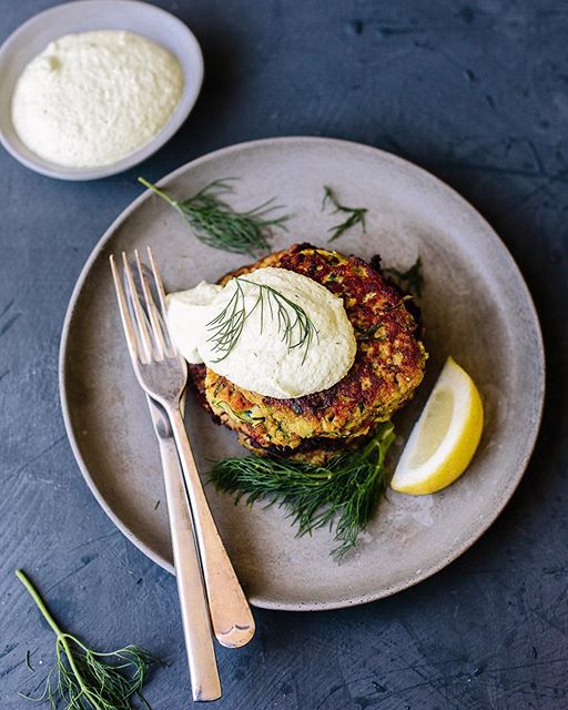 Zucchini + Dill Fritters With Dairy Free Cashew Cheese Recipe The
