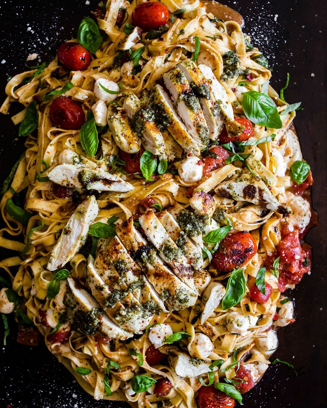 Pesto Chicken, Tomato & Mozzarella Pasta Recipe The Feedfeed