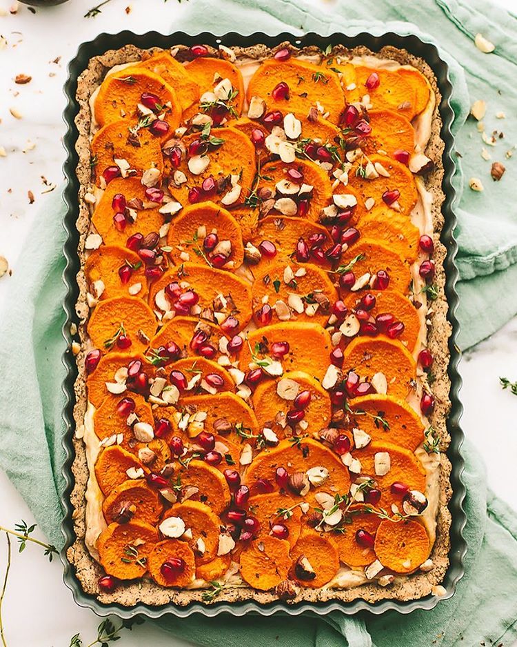 Sweet Potato And Herbed Goat Cheese Tart With Hazelnut Crust Recipe