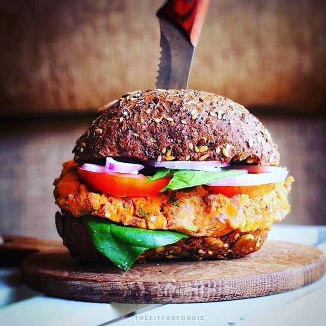 Bean And Sweet Potato Burger by thefitfabfoodie Quick & Easy Recipe The Feedfeed