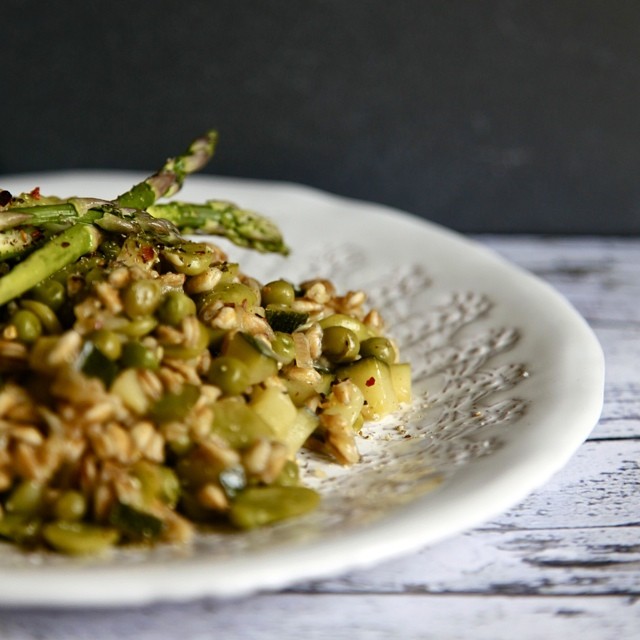 Summer Vegetable & Farro Risotto Recipe The Feedfeed