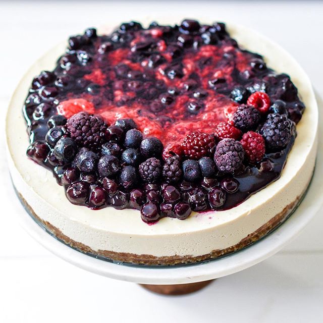 Vegan Lemon Cheesecake With Blueberrylavender Compote Recipe The