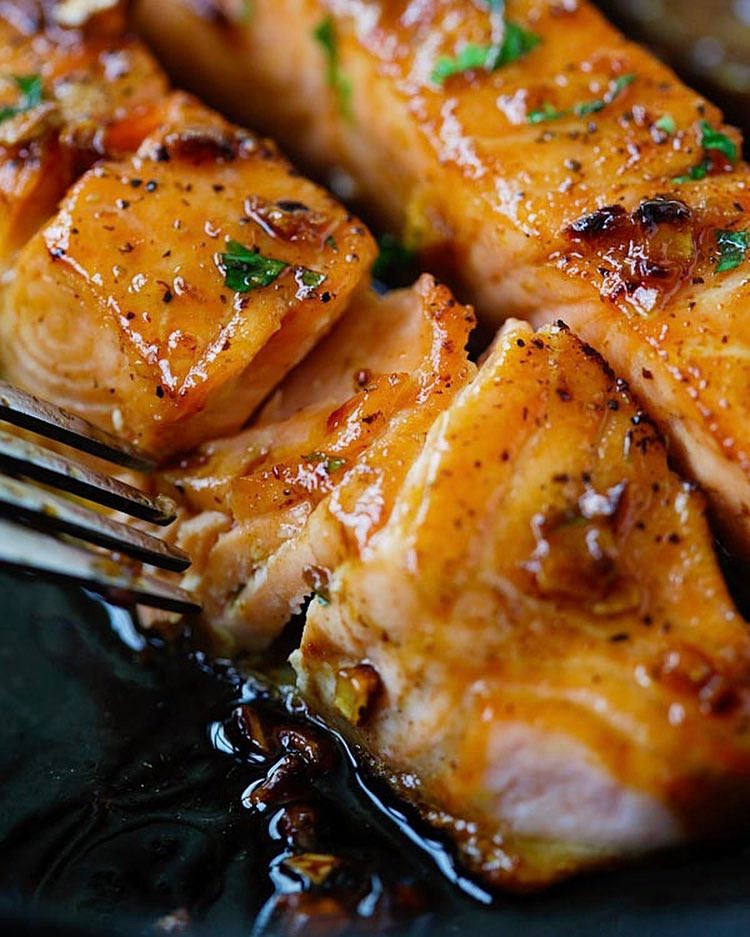 Panseared Salmon With A Honey Garlic Glaze by rasamalaysia Quick