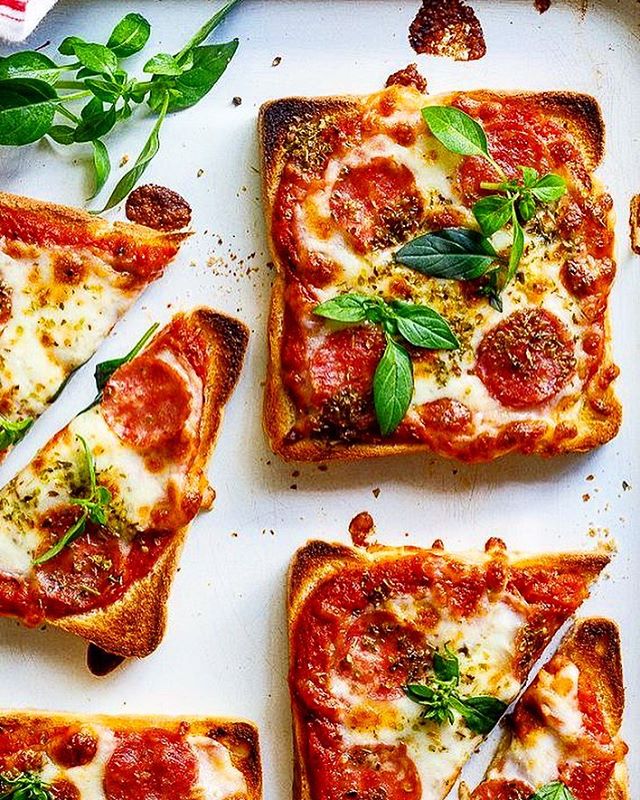 Salami Pizza Toast Recipe The Feedfeed