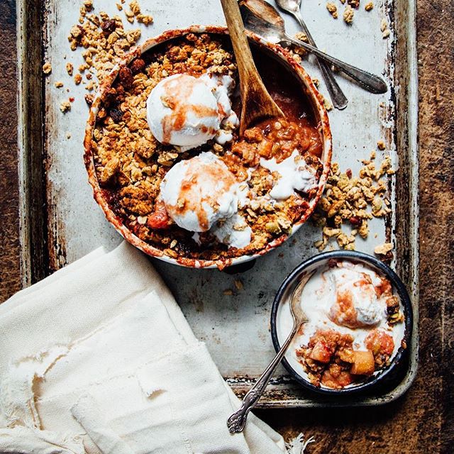 Oat & Almond Flour Rhubarb Crumble Recipe The Feedfeed