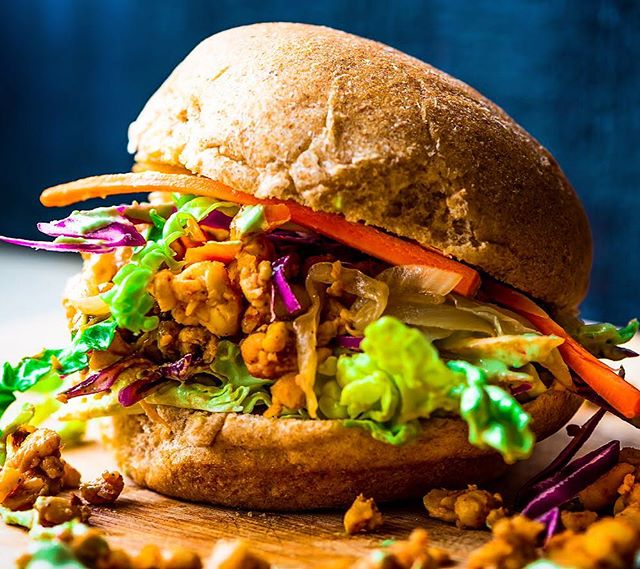 Tempeh Burger With Tahini Slaw by cookingforpeanuts Quick & Easy