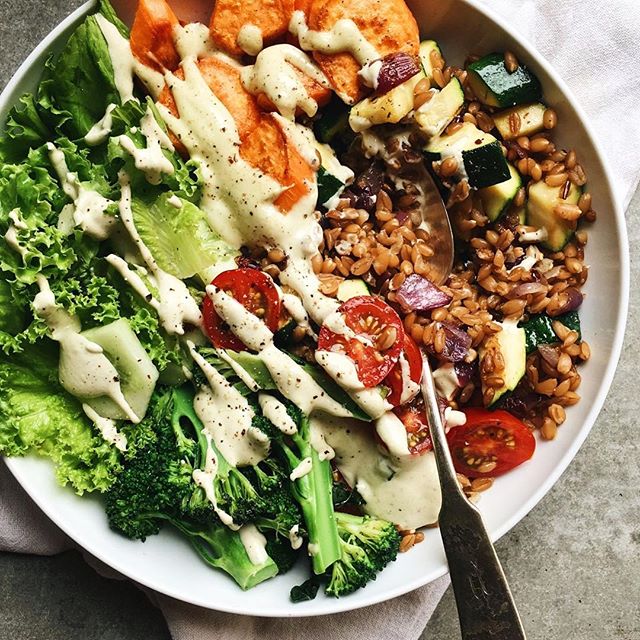 Farro Bowl With Cashew Ranch Dressing Recipe The Feedfeed