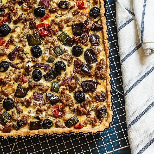 Ratatouille Style Lamb Pie With Eggplant, Olives, Zucchini And Peppers