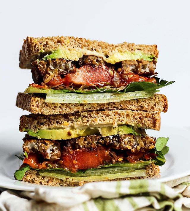Tempeh Bacon, Lettuce, Tomato & Avocado Sandwich by emilieeats Quick
